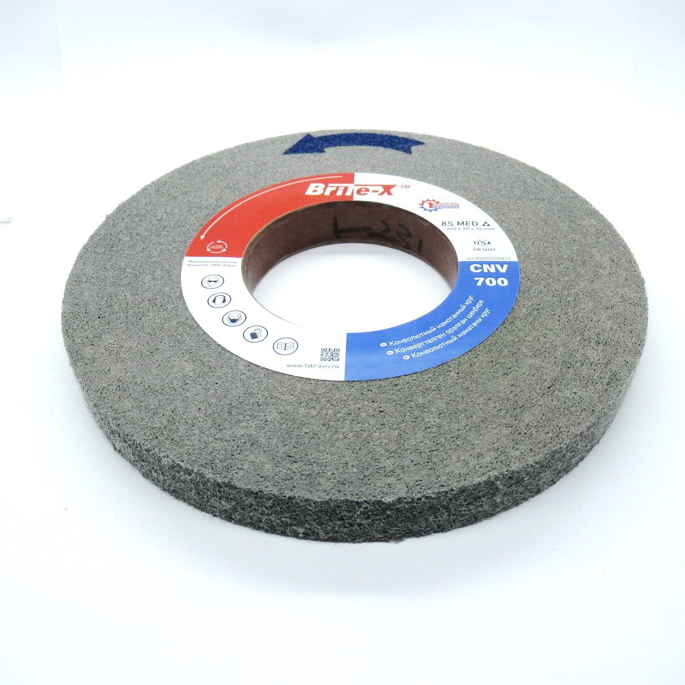 Конволютный шлифовальный круг ПАК™ Brite-X CNV700, Ø200х20х76 мм, 8S MED